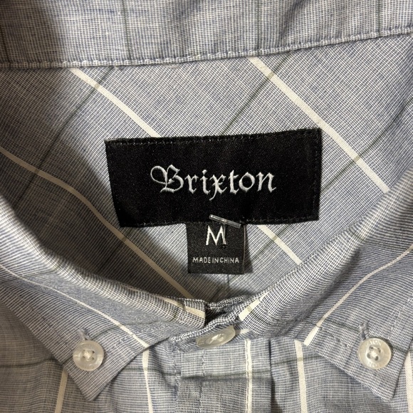 Brixton Blue Plaid Button Down Short Sleeve Shirt - Picture 3 of 9